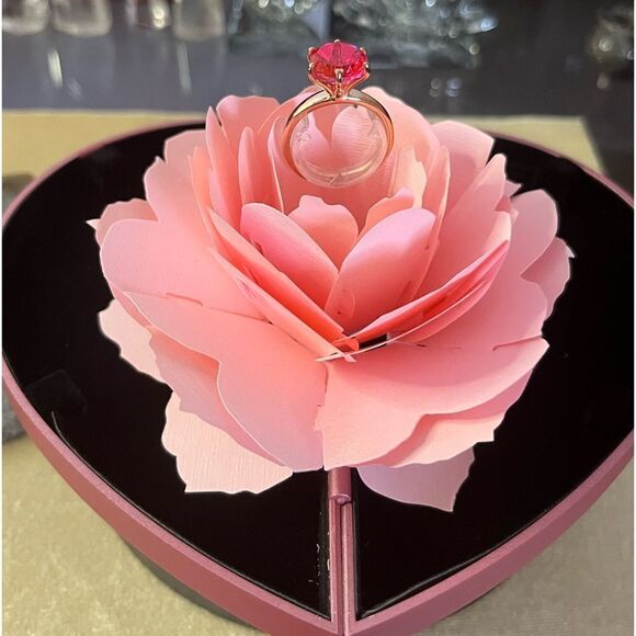 Stunning Volcanic Quartz Solitaire Engagement Ring Vermeil Rose Gold/ Sterling.